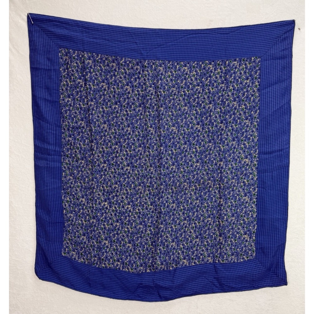 Vintage 2000 April Cornell Floral Square Scarf Blue • 35" x 35"